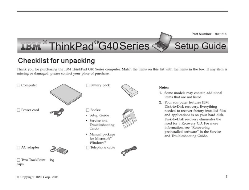 IBM ThinkPad G40 Series User manual