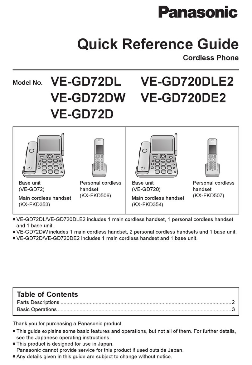 Panasonic VE-GD72DL quick reference