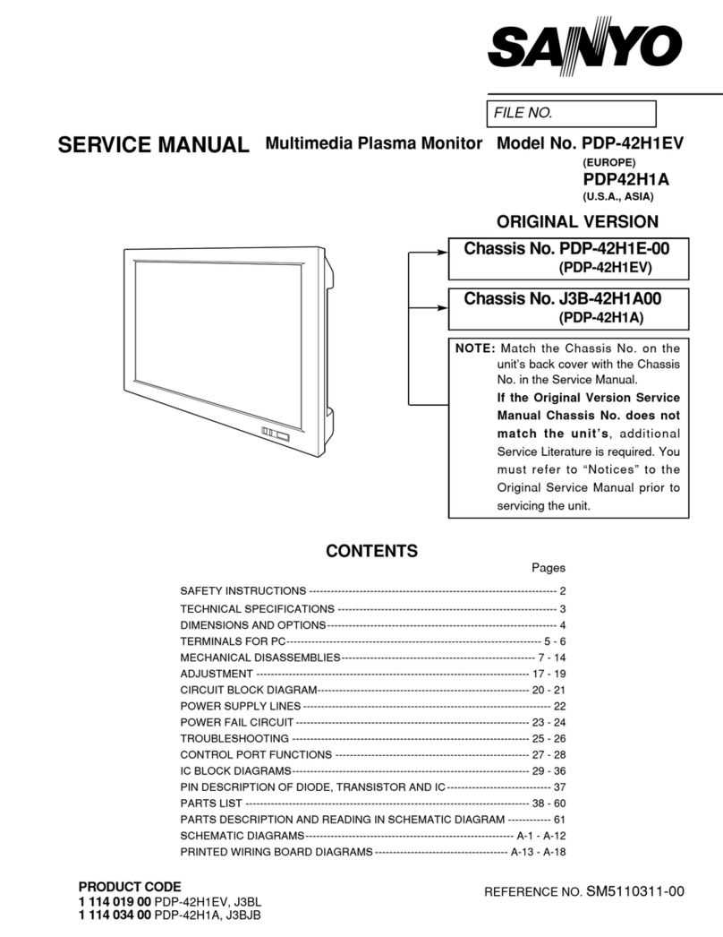 Sanyo PDP-42H1EV User manual
