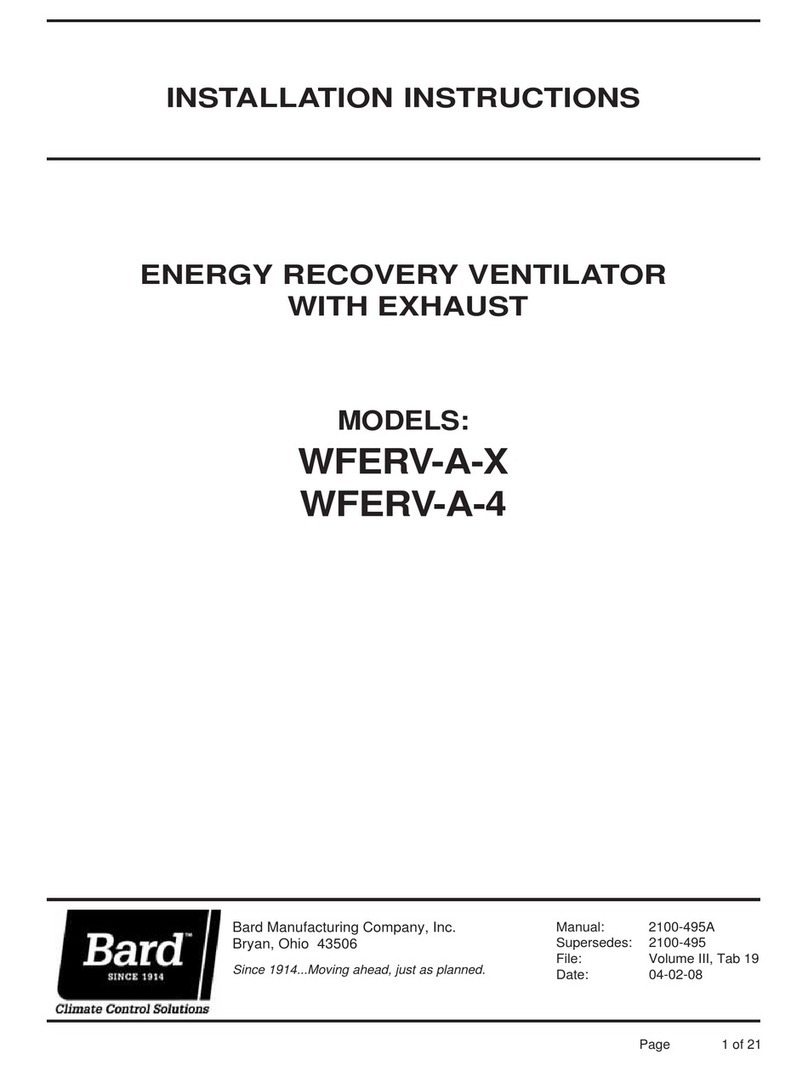 Bard WFERV-A-X User manual