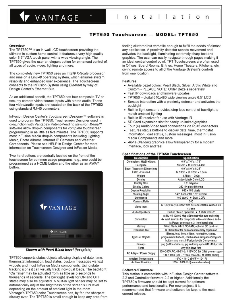 Vantage Hearth TPT650 User manual