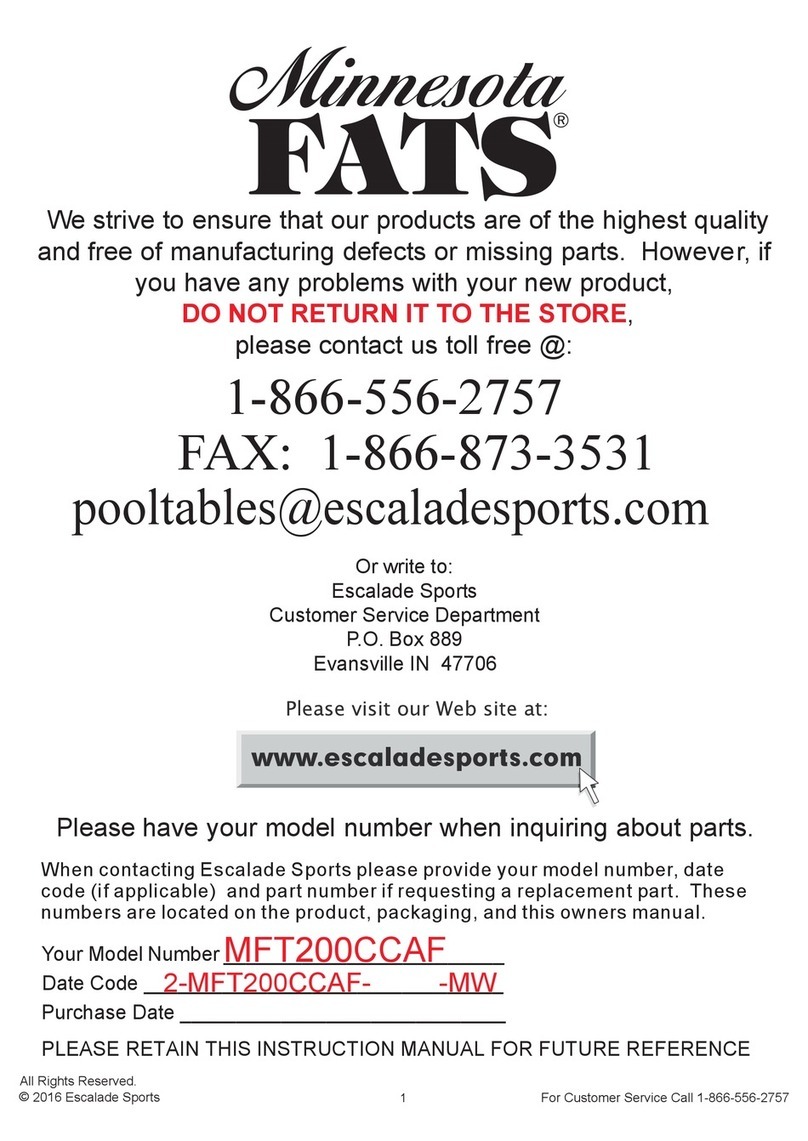 Minnesota Fats MFT200CCAF instruction manual