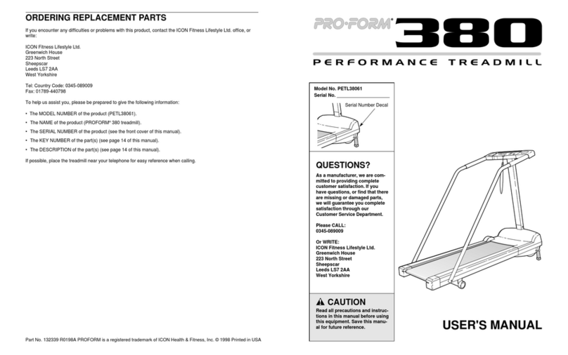 Pro-Form CROSSWALK 380 User manual