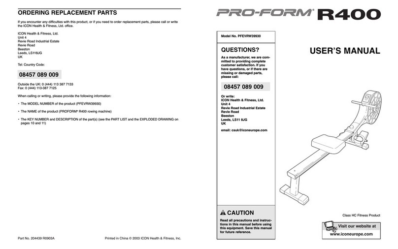 Pro-Form R400 User manual
