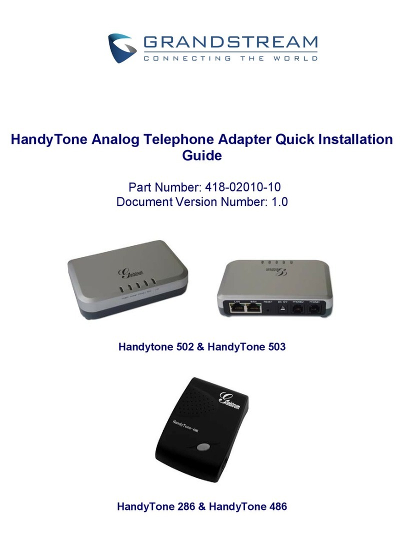 Grandstream Networks Handytone 502 Quick installation guide