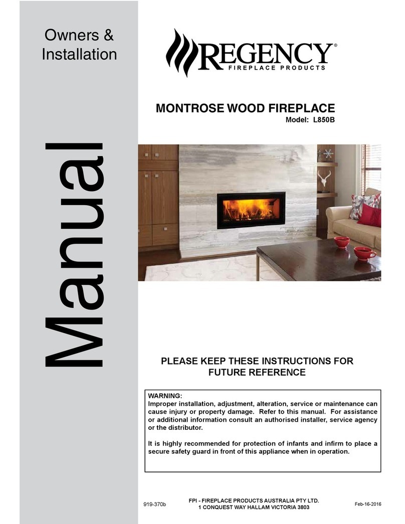 Regency Fireplace Products L850B Quick start guide Regency Fireplace Products L850B Quick start guide