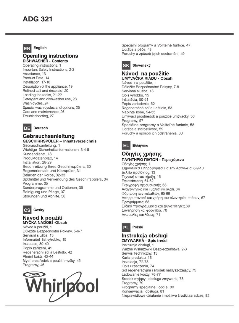 Whirlpool ADG 321 operating instructions