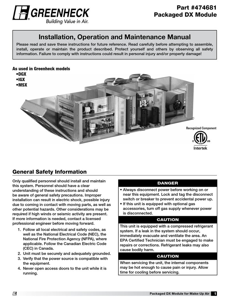Greenheck DGX Installation, operation and maintenance manual