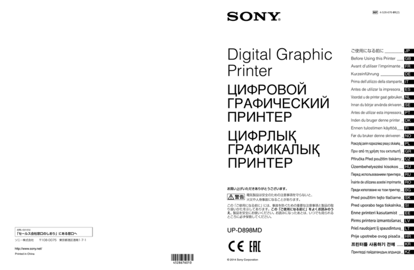 Digital Graphic Printer UP-D898MD Before using Digital Graphic Printer UP-D898MD Before using