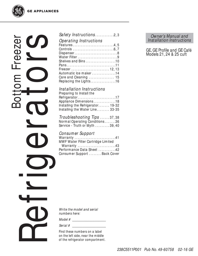 GE Profile 24 CustomStyle Operating instructions