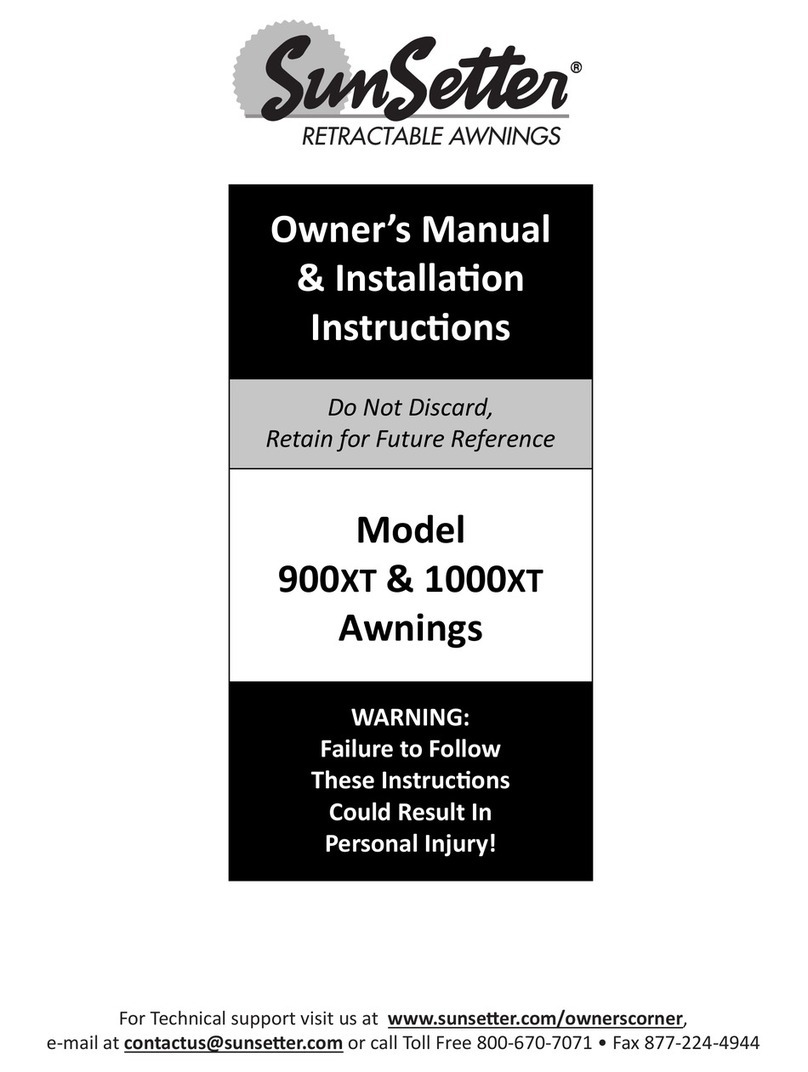SunSetter 1000XT Owner's Manual & Installation Instructions