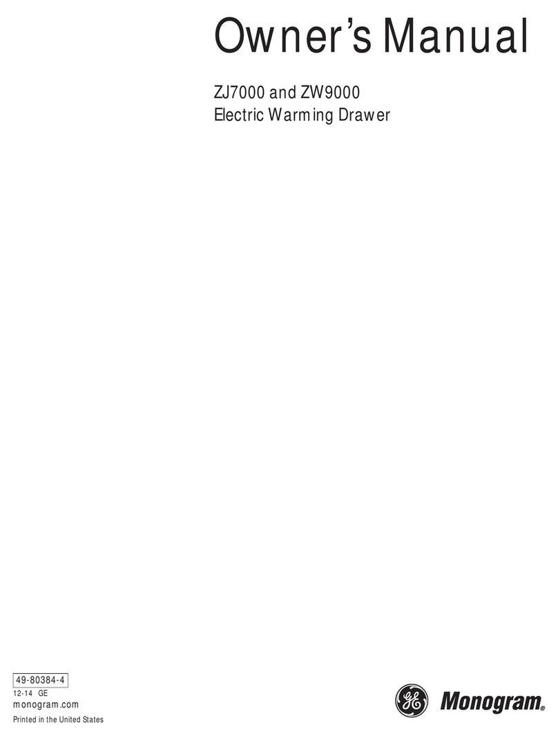 Monogram ZW9000 owner's manual