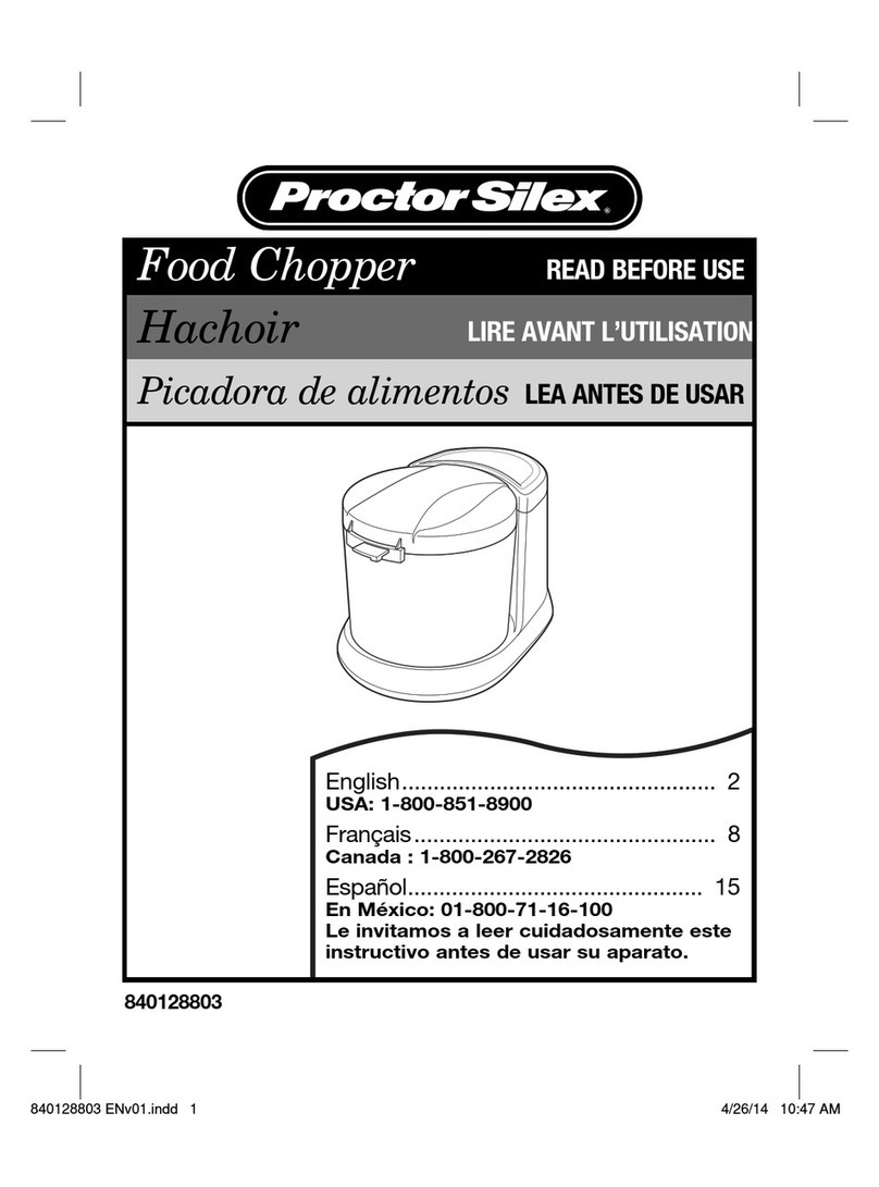 Proctor-Silex 72500 Read before use