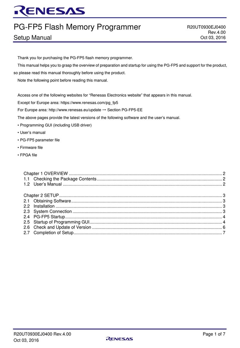 Renesas PG-FP5 Setup manual