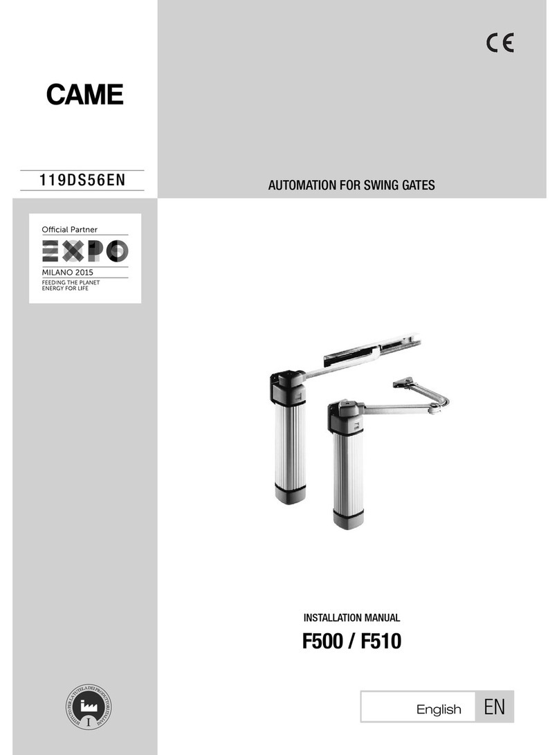 CAME F500 installation manual