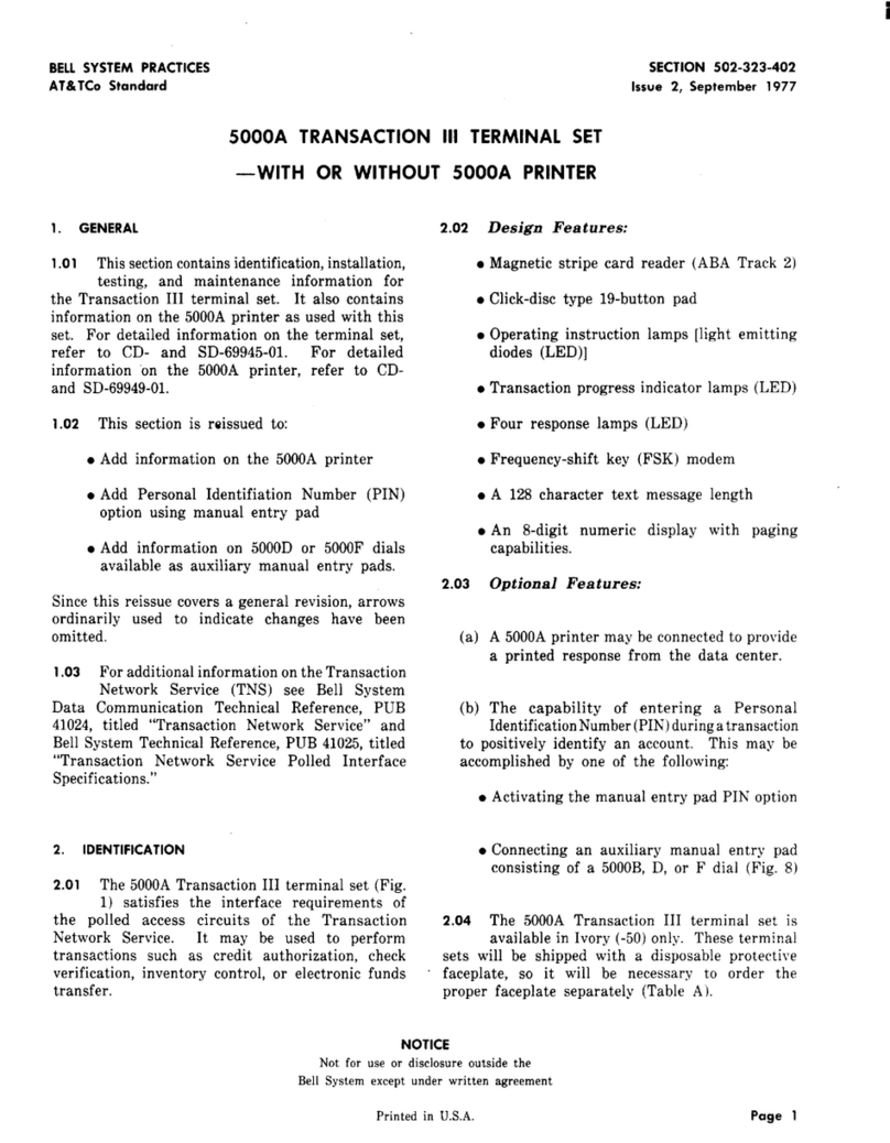 Bell System 5000a User manual