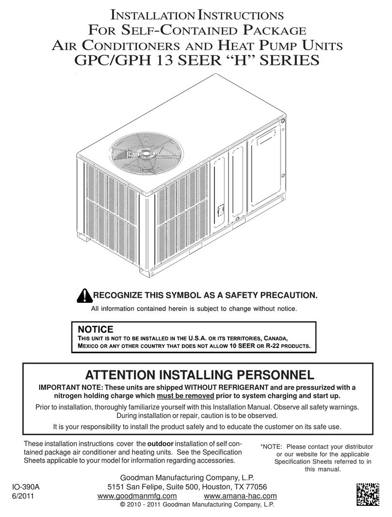 Goodman GPC 13 SEER H Series User manual