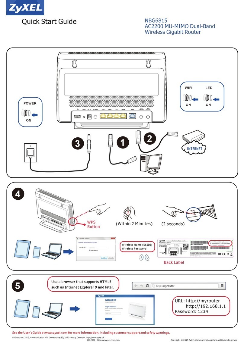 ZyXEL Communications NBG6815 quick start guide ZyXEL Communications NBG6815 quick start guide