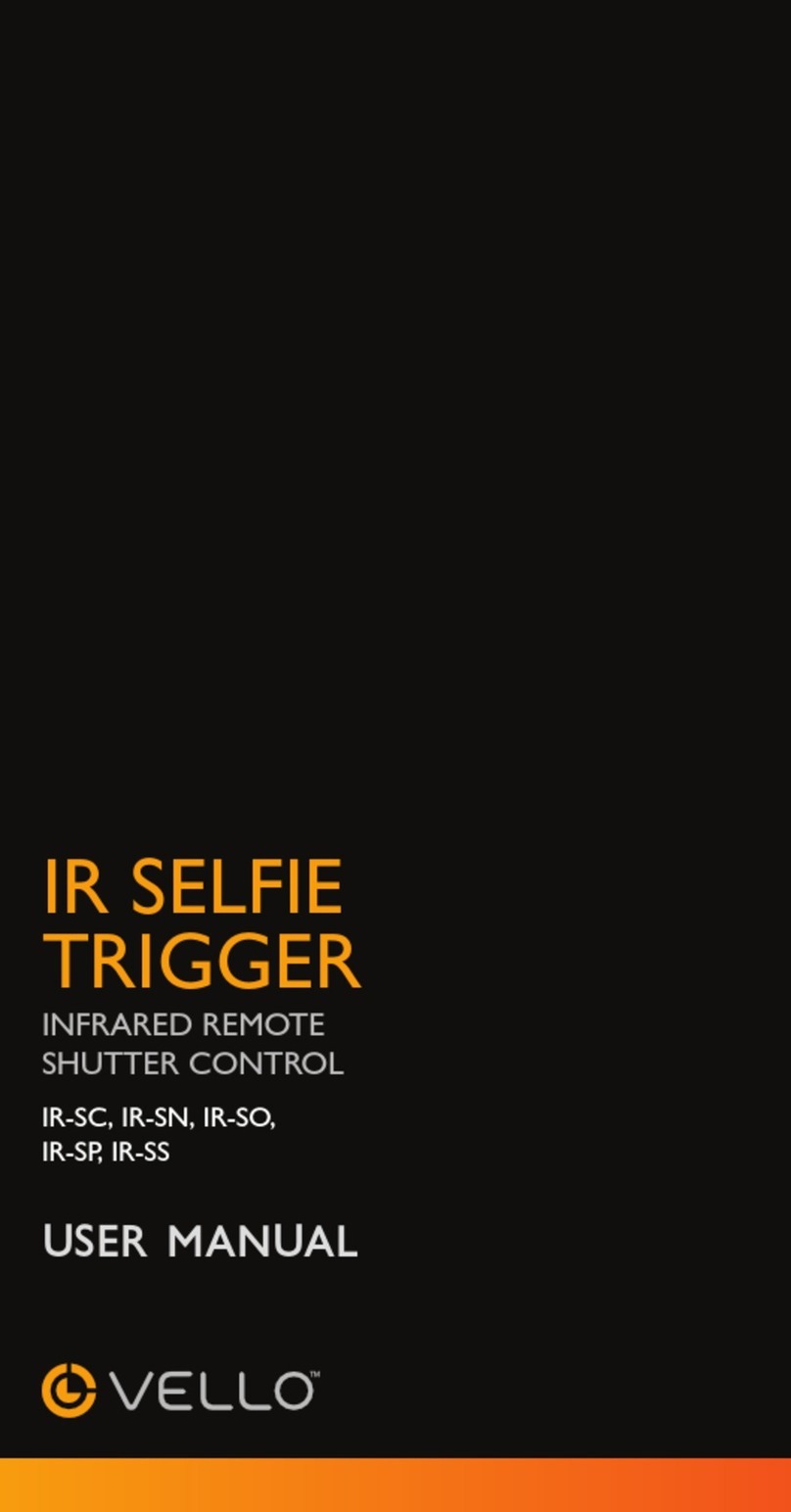 Vello selfie trigger Installation and operation manual