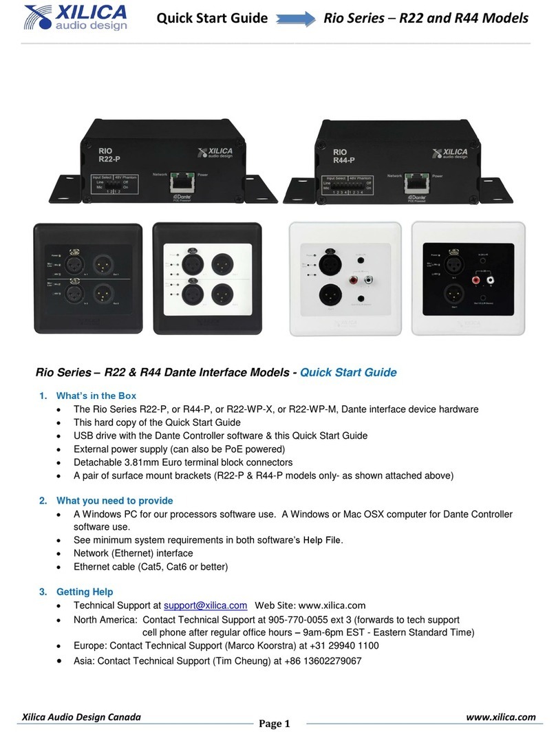 Xilica Audio Design RIO R22 quick start guide