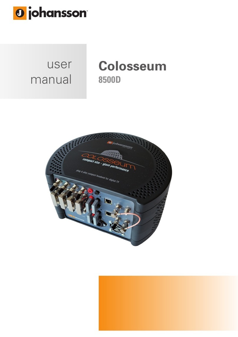 Johansson Colosseum 8500D user manual