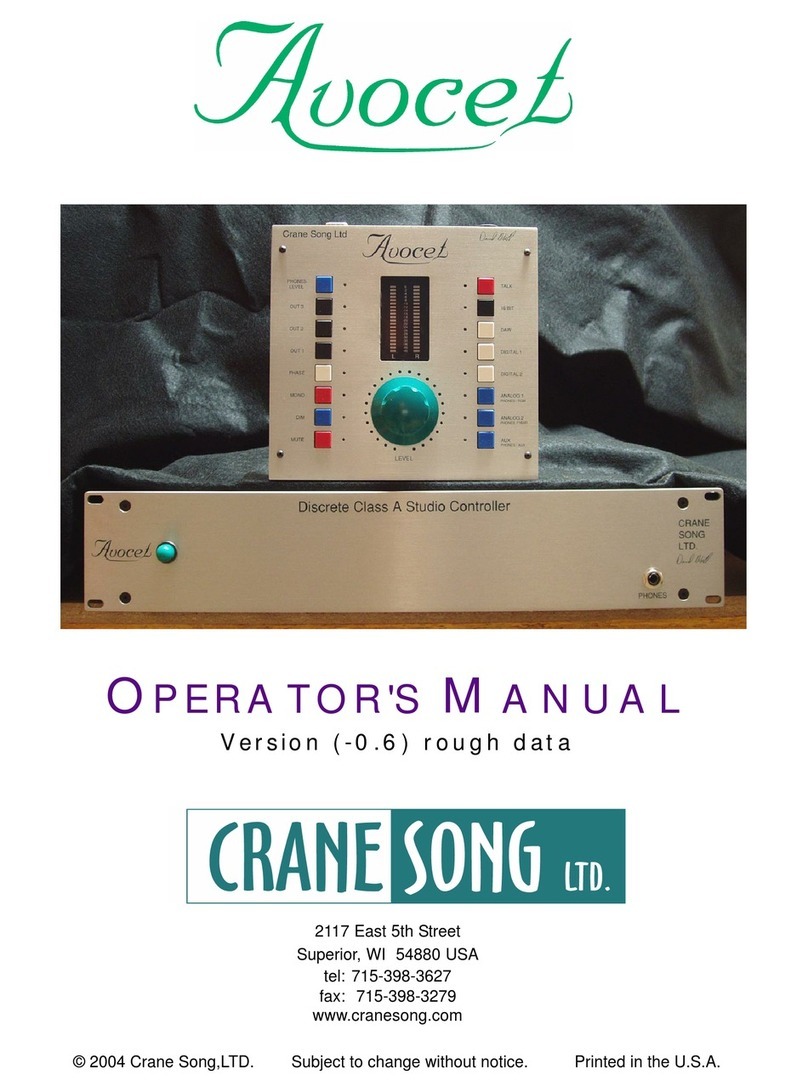 Crane Song avocel Operator's manual