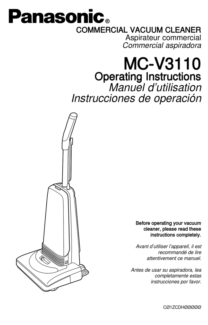 Panasonic MCV3110 - COMMERCIAL VACUUM operating instructions