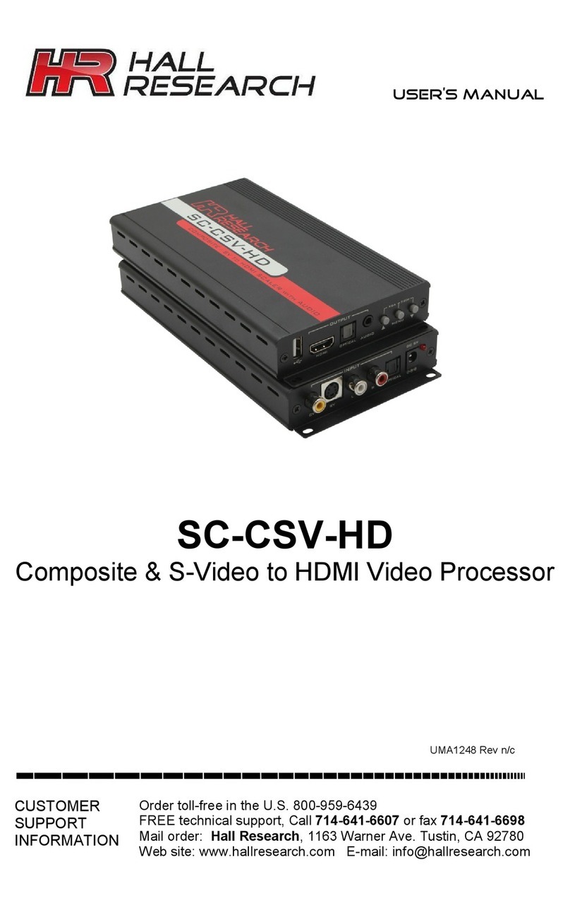 Hall Research Technologies SC-CSV-HD User manual