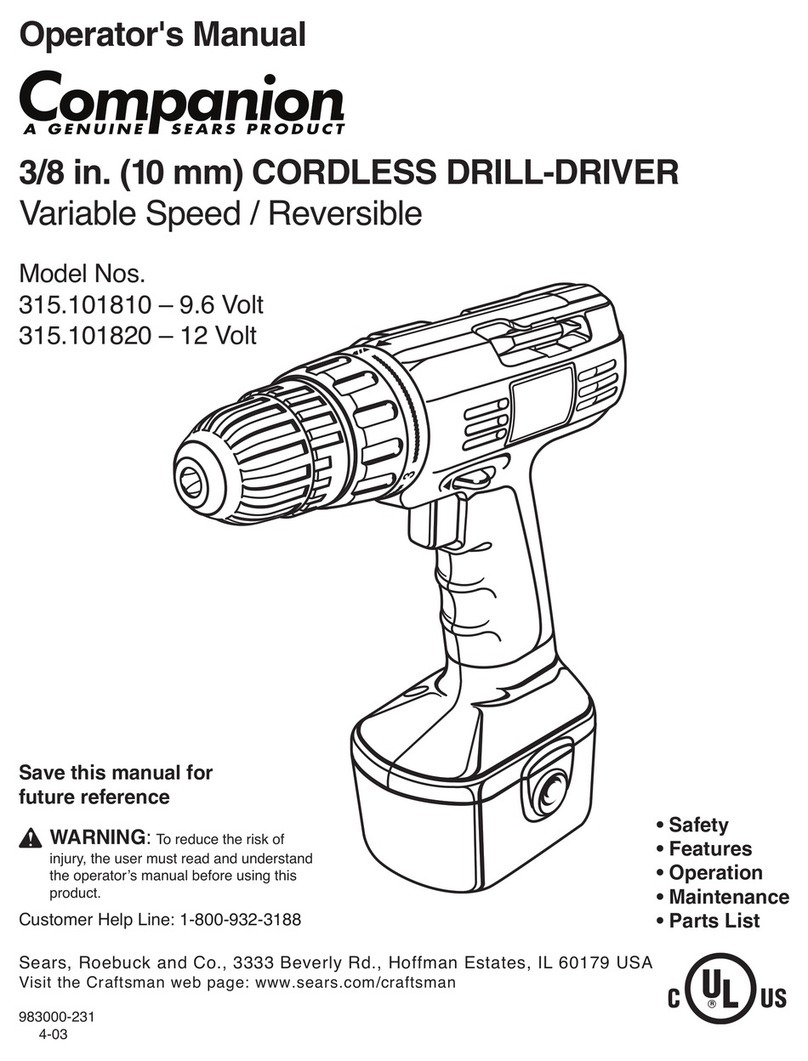 COMPANION 315.101810 Operator's manual