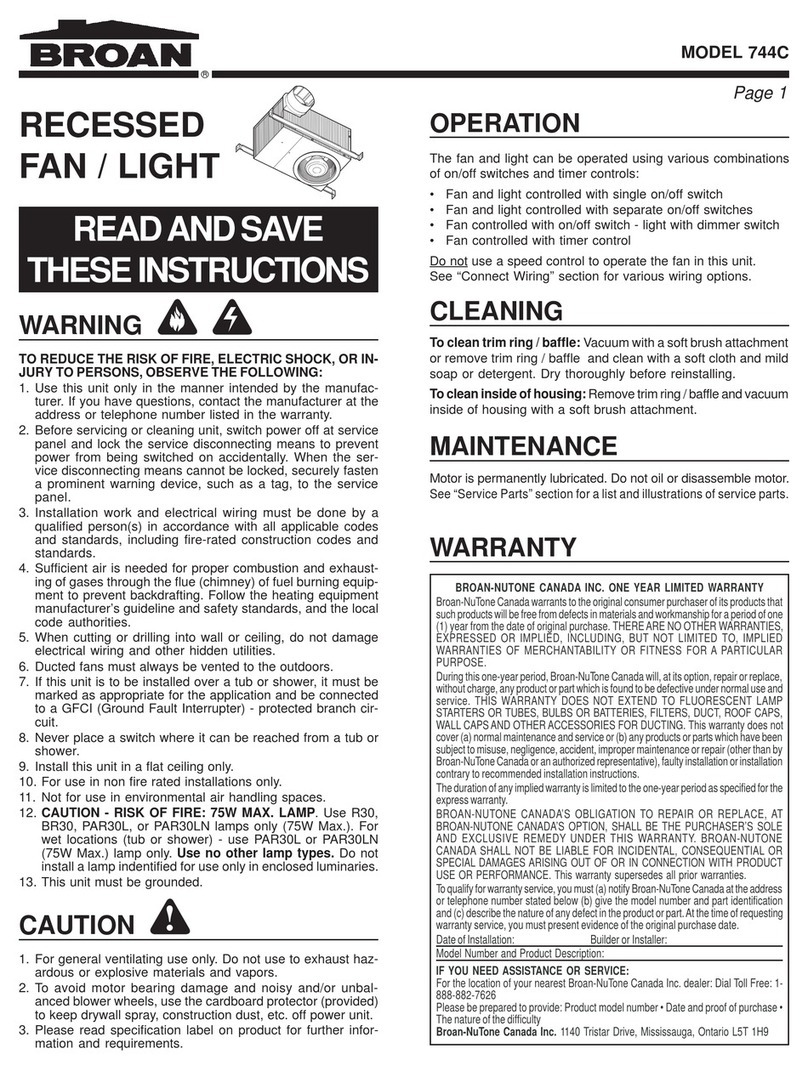 Broan 744C instructions