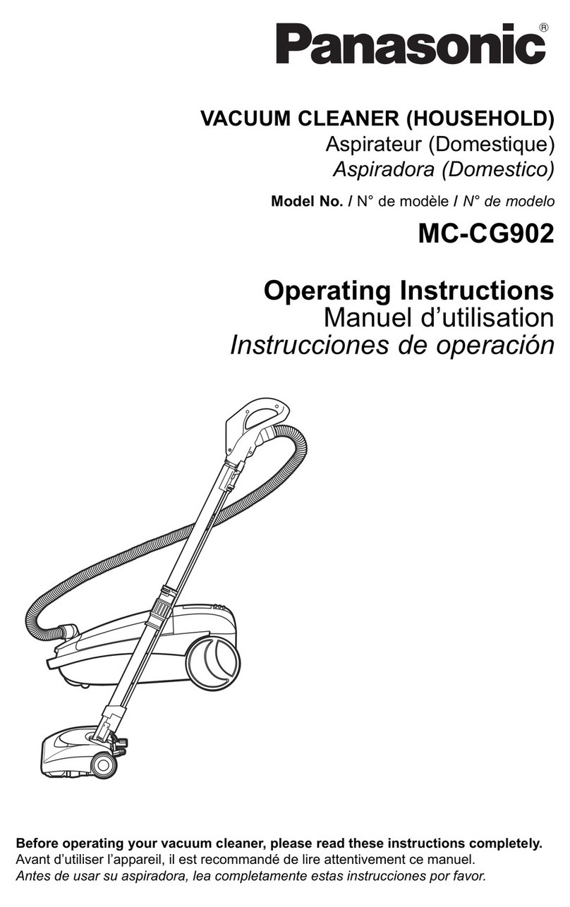 Panasonic MCCG902 - CANISTER VACUUM - MULTI LANGUAGE User manual Panasonic MCCG902 - CANISTER VACUUM - MULTI LANGUAGE User manual