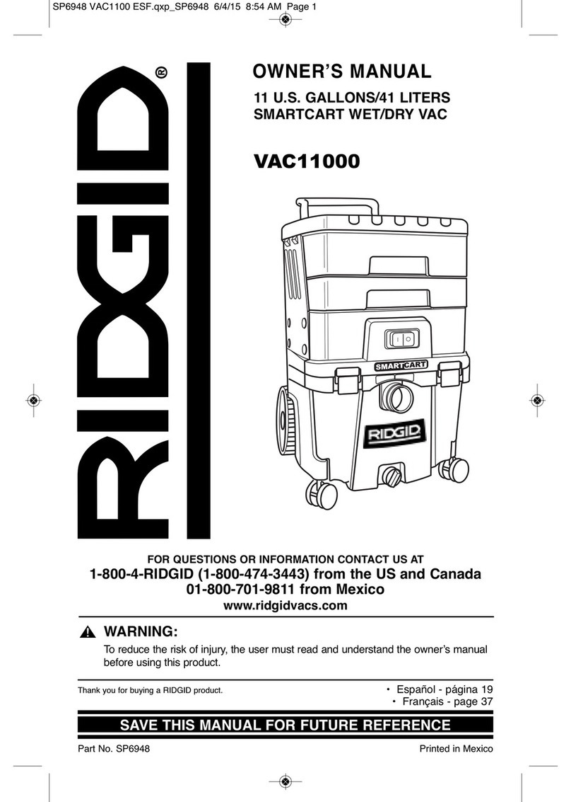 RIDGID VAC11000 User manual