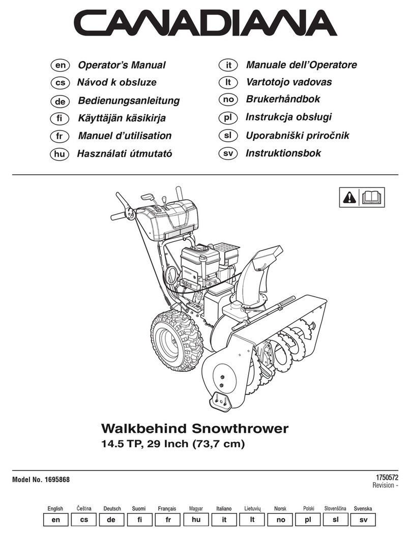 Briggs & Stratton Canadiana 1695868 Operator's manual