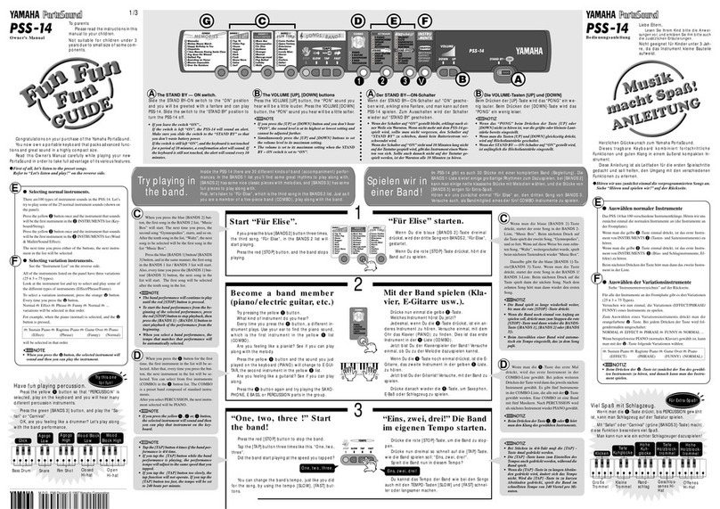 Yamaha PSS-14 owner's manual