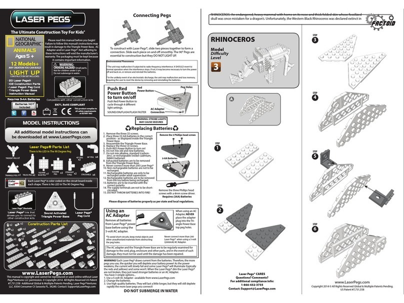 LaserPegs 12 in 1 Animals Construction Set User manual LaserPegs 12 in 1 Animals Construction Set User manual
