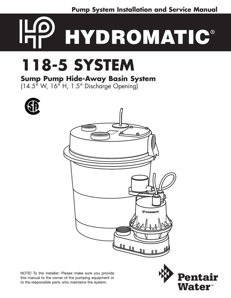 Pentair HYDROMATIC 118-5 Installation and service manual