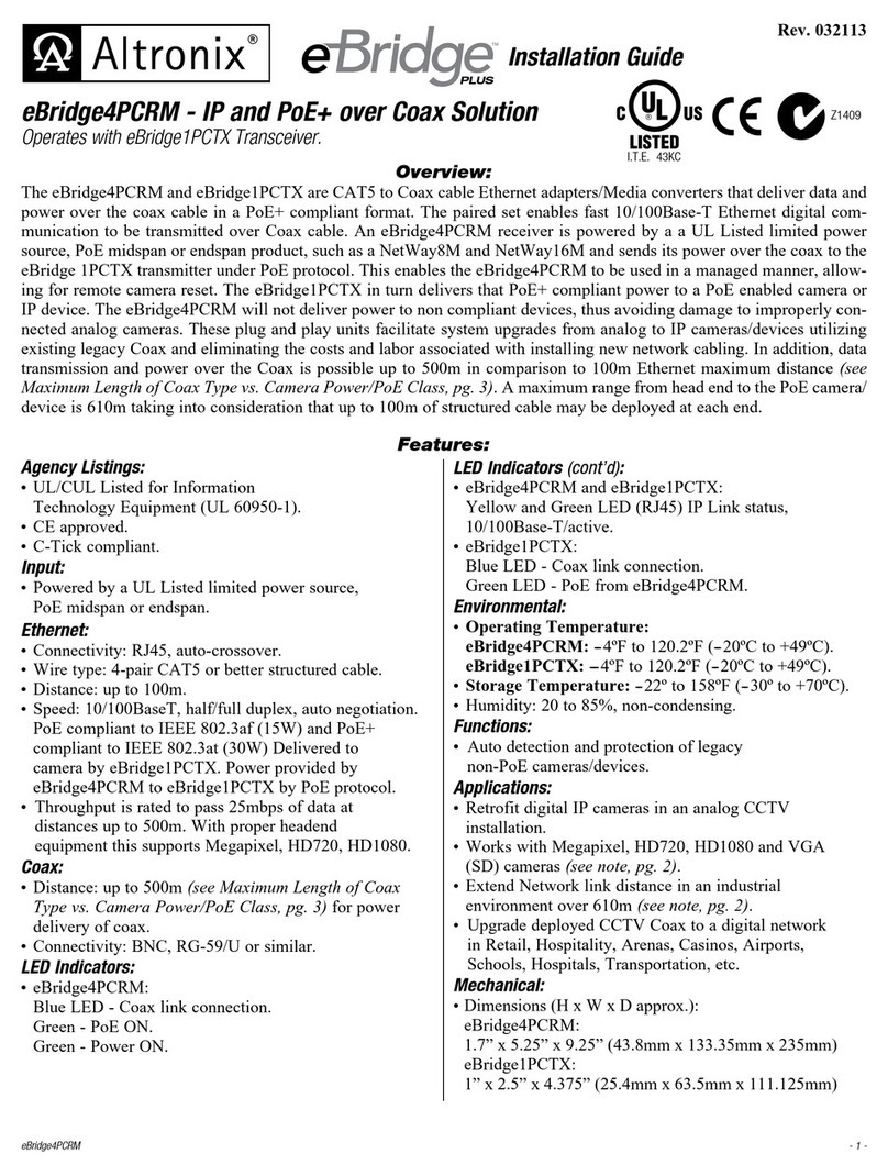 Altronix eBridge4PCRM User manual