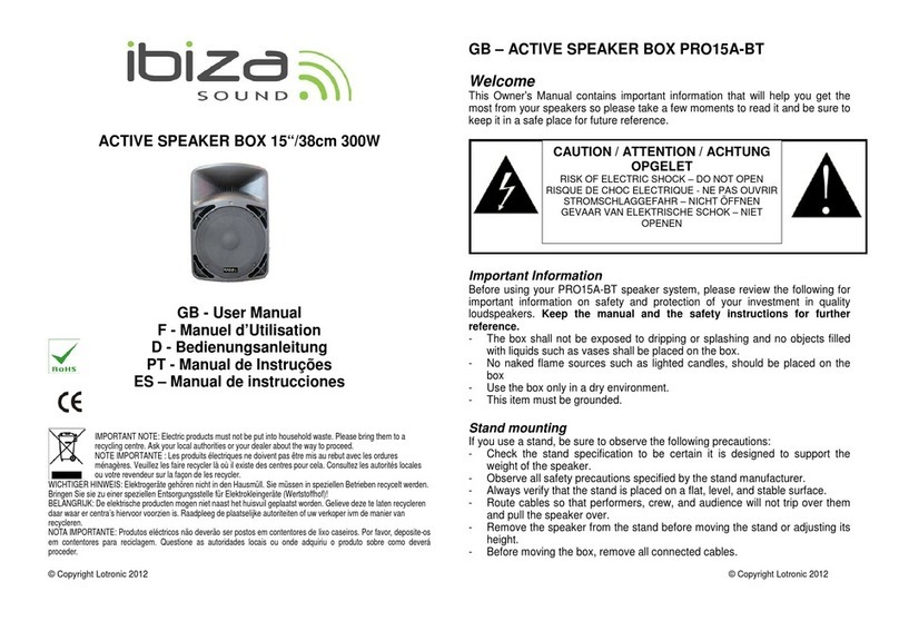 Ibiza PRO15A-BT user manual
