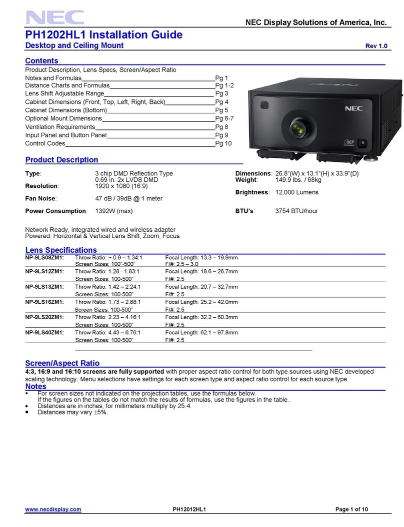 NEC PH1202HL1 User manual