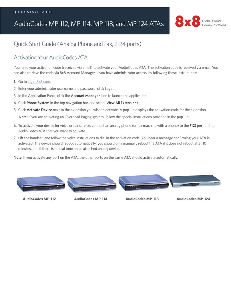 8x8 Inc MP-112 quick start guide