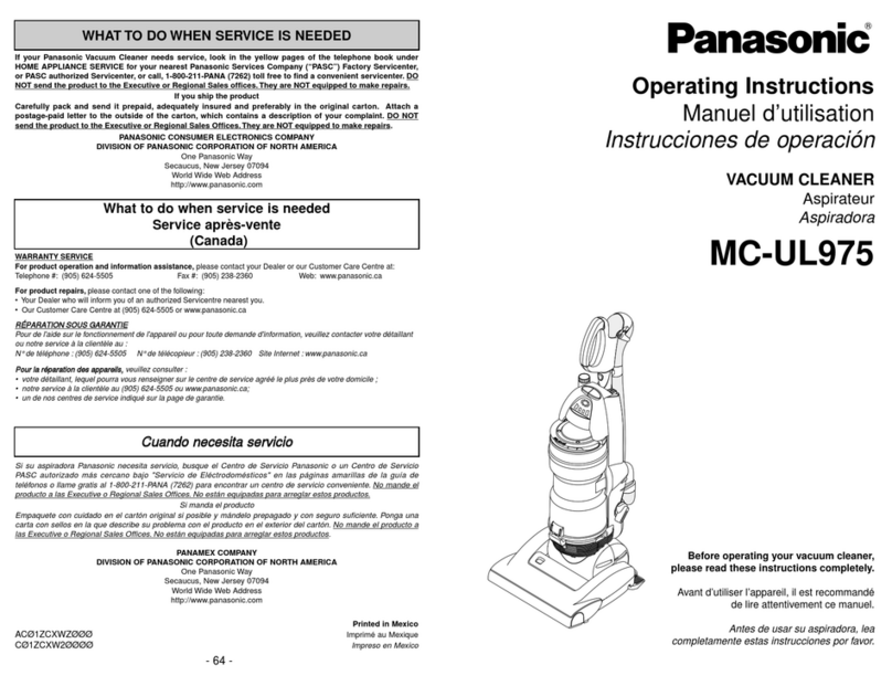 Panasonic MC-UL975 User manual Panasonic MC-UL975 User manual