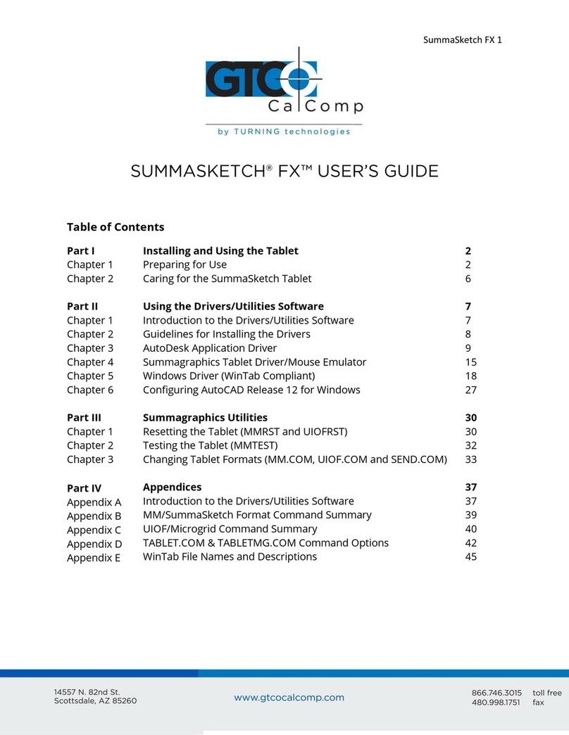 GTCO CalComp SummaSketch FX user guide