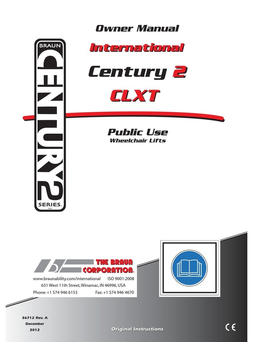 BraunAbility Century 2 CLXT User manual