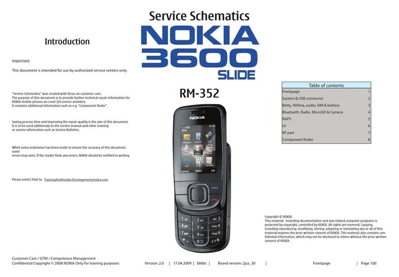 Nokia Cellphone 3600 Service schematics