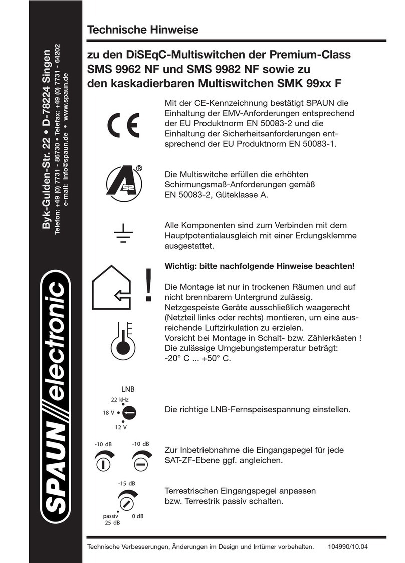 Spaun Electronic SMS 9982 NF manual