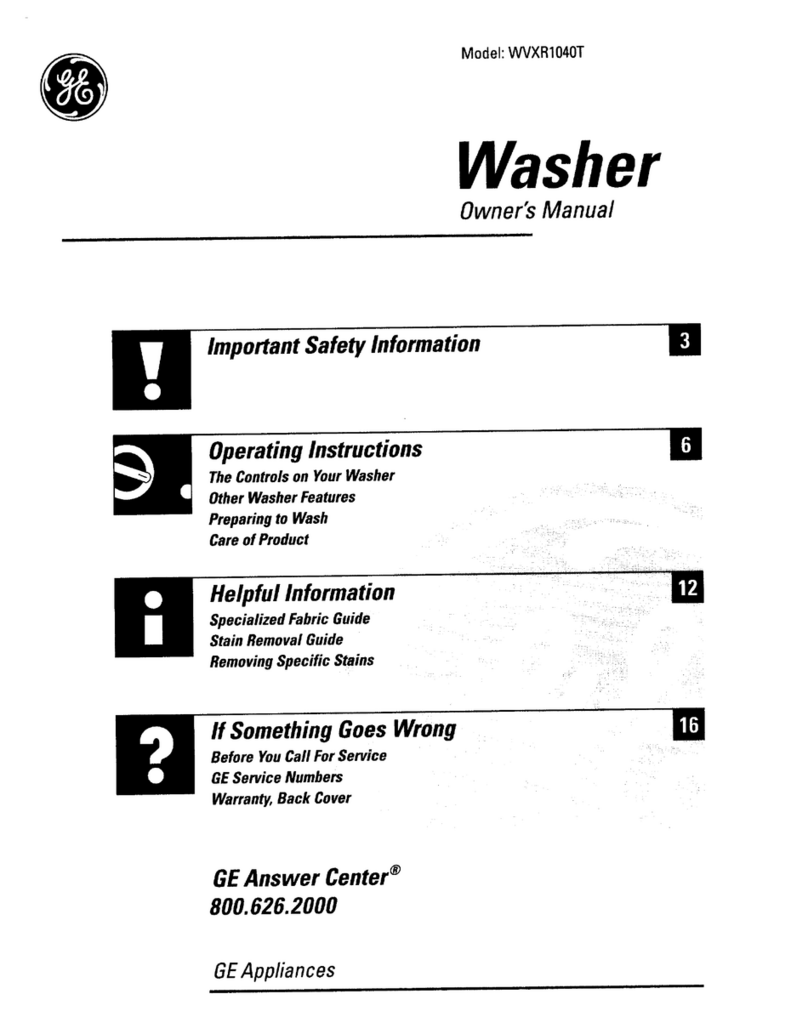 GE WXR104OT User manual