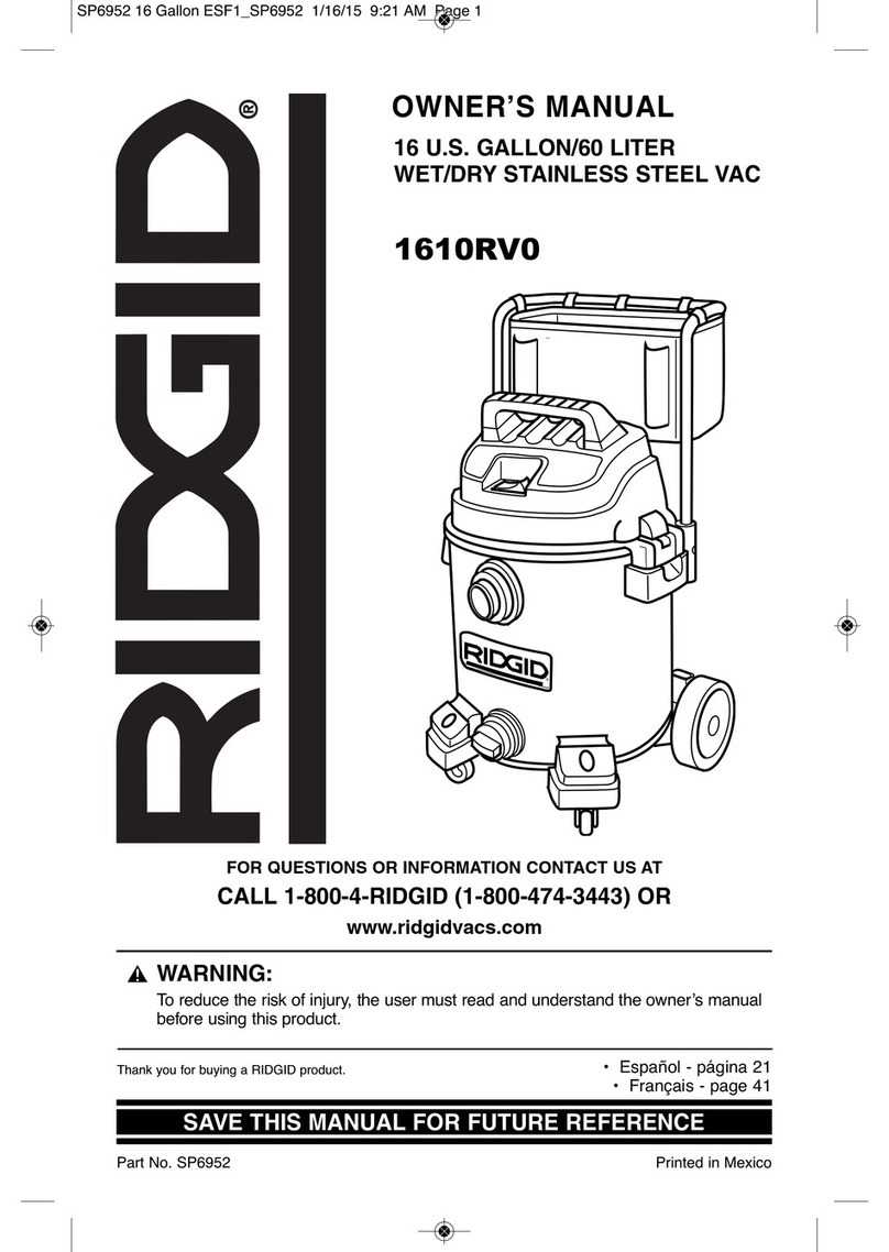 RIDGID 1610RV0 owner's manual