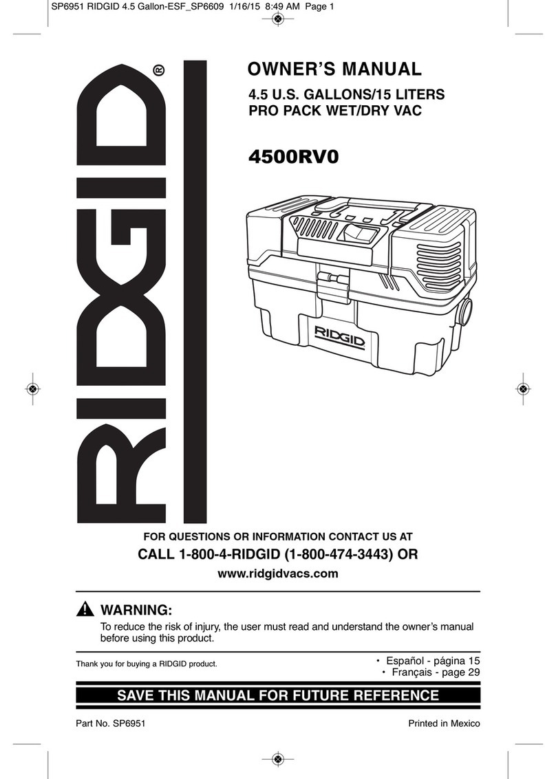 RIDGID 4500RV0 owner's manual