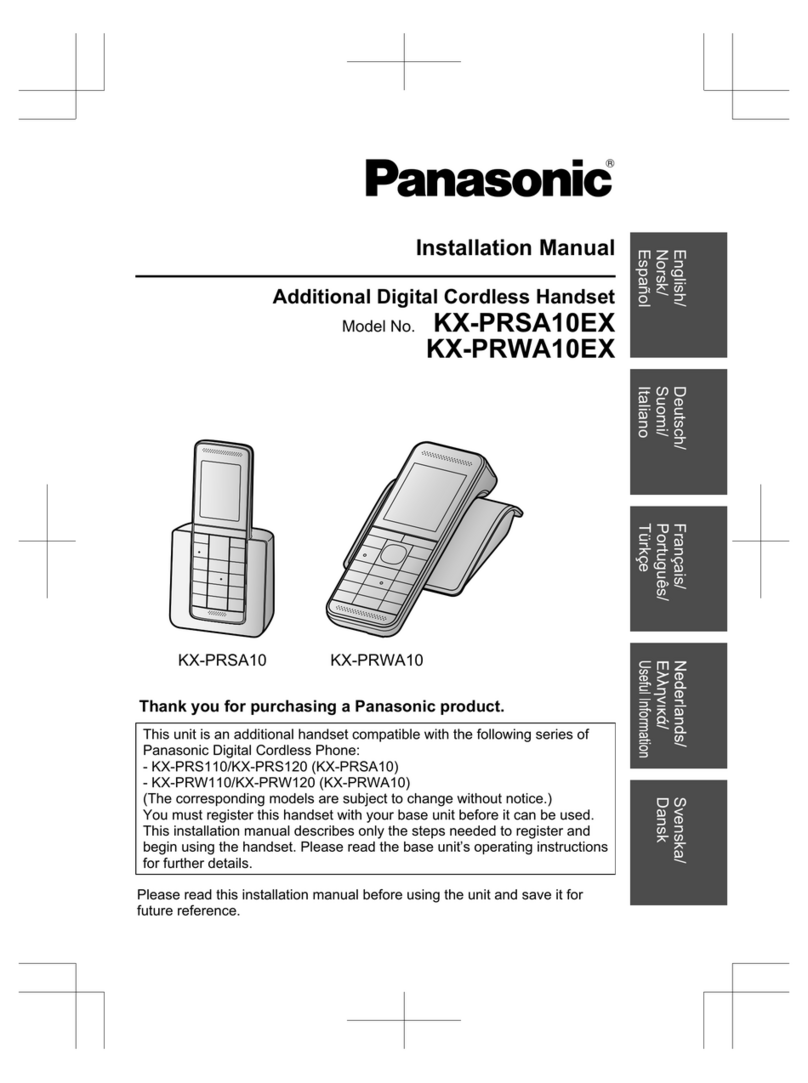 Panasonic KX-PRWA10EX installation manual