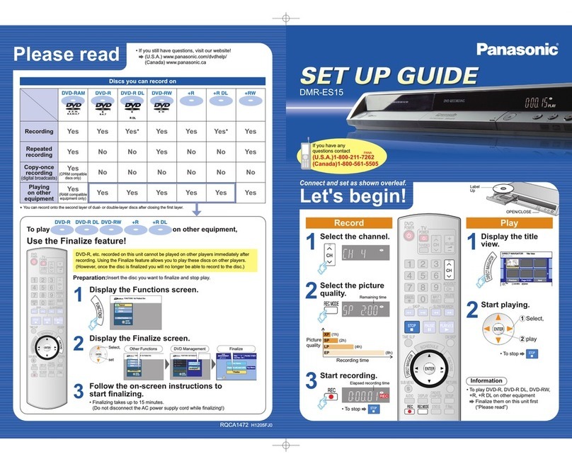 Panasonic DIGA DMR-ES15 User manual